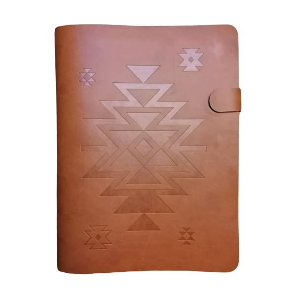 "Eternal" journal - reusable pages, ethnic design on vegan leather, pen with erasable ink