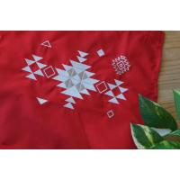 Apron with ethnic embroidery, Unisex, Unisize, Two front pockets, Extra-long waist-ties, Adjustable strap – RED