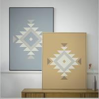 Set of two Ethnic downloadable prints, Geometric print, Tribal art, Ethnic wall art, Printable art (Desert Beige and Ice Blue)