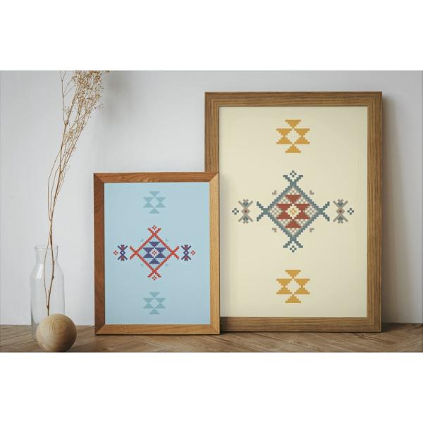 Set of two Ethnic downloadable prints, Geometric print, Tribal art, Ethnic wall art, Printable art (Mellow Yellow and Watery Sea Blue) 