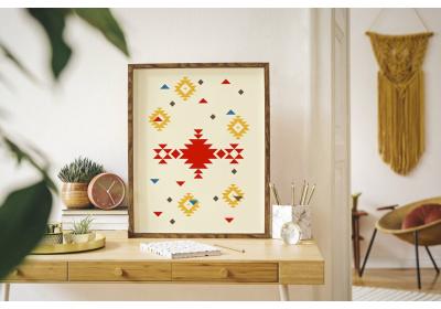 Ethnic downloadable print, Geometric print, Tribal art, Ethnic wall art, Printable art, Color Lemonade Yellow