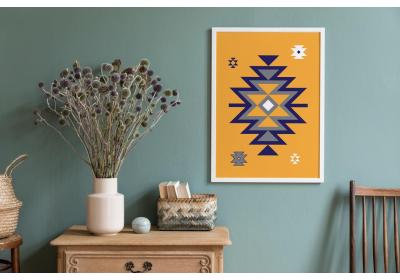 Ethnic downloadable print, Geometric print, Tribal art, Ethnic wall art, Printable art, Color Butterscotch Yellow 